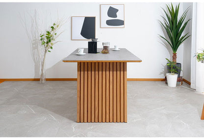 ダイニングテーブル 165×85cm 棚付き 収納 リビングテーブル セラミック 木製 オーク ウォールナット おしゃれ モダン 和風 リビング ダイニング 食卓 テーブル(代引不可)