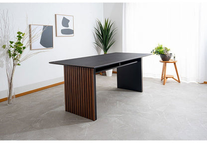 ダイニングセット 4点セット テーブル ベンチ チェア2脚 棚付き 収納 ダイニングテーブル セラミック 木製 オーク ウォールナット おしゃれ モダン 和風 リビング 食卓 ダイニングチェア 椅子(代引不可)