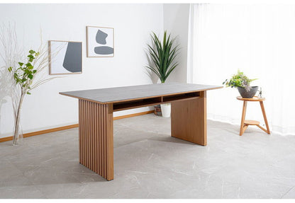 ダイニングセット 5点セット テーブル チェア4脚 棚付き 収納 ダイニングテーブル セラミック 木製 オーク ウォールナット おしゃれ モダン 和風 リビング ダイニング 食卓 ダイニングチェア 椅子(代引不可)