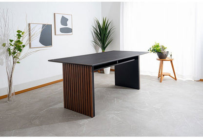 ダイニングセット 5点セット テーブル チェア4脚 棚付き 収納 ダイニングテーブル セラミック 木製 オーク ウォールナット おしゃれ モダン 和風 リビング ダイニング 食卓 ダイニングチェア 椅子(代引不可)