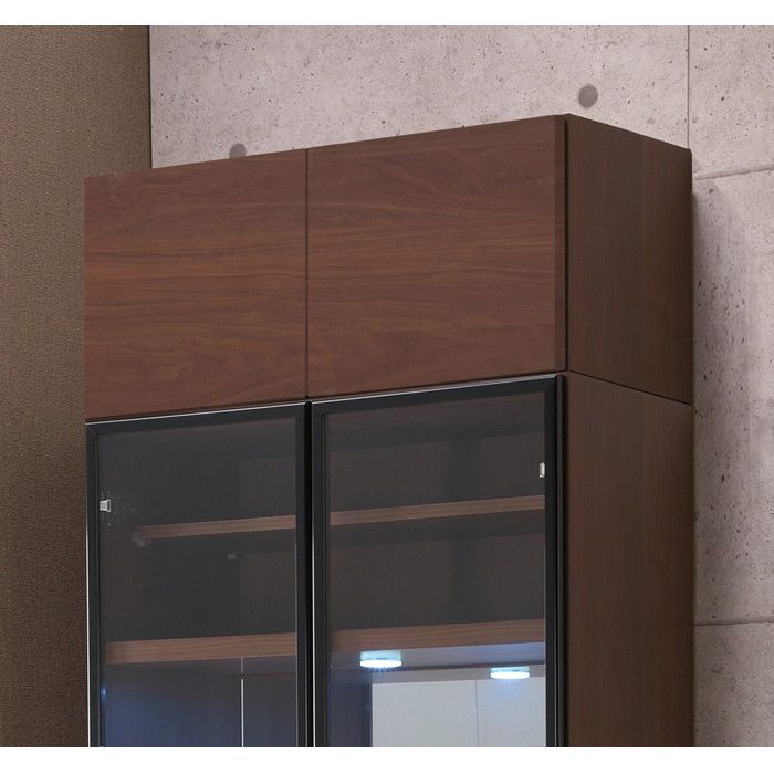 コレクションラック 上置 幅77.6cm×高さ40cm コレクションケース 飾り棚  ガラス棚  ショーケース ベージュ (代引不可)