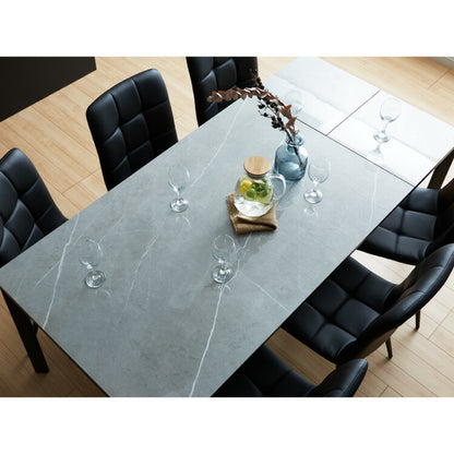 セラミック ダイニングテーブル 単品 伸縮 幅130~幅170 4人掛け 6人掛け 大理石調 伸縮テーブル 伸長式 ダイニング 耐水 耐熱 白 鏡面 傷がつきにくい(代引不可)