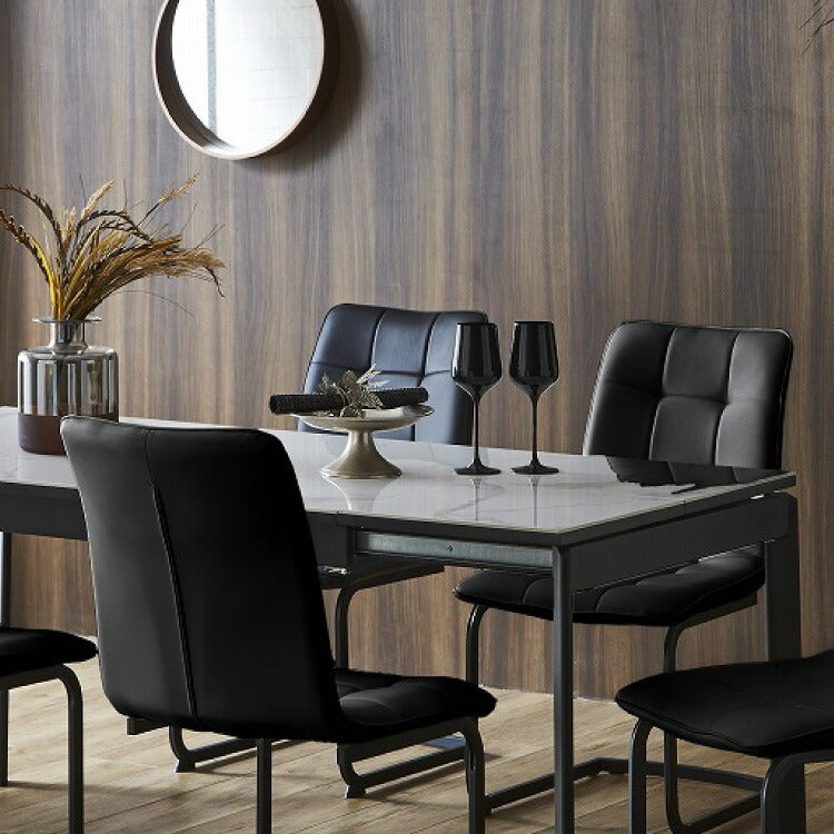 セラミック ダイニングテーブル 単品 伸縮 幅130~幅170 4人掛け 6人掛け 大理石調 伸縮テーブル 伸長式 ダイニング 耐水 耐熱 白 鏡面 傷がつきにくい(代引不可)