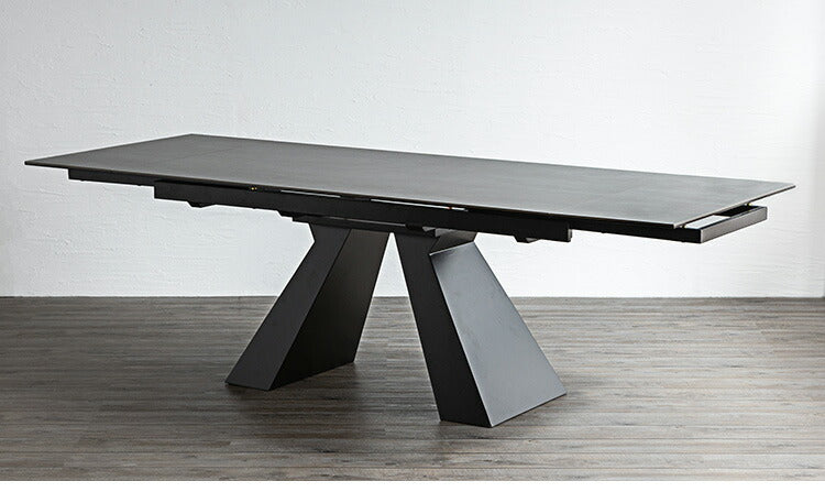 セラミック 両側伸縮 ダイニングセット 4人掛け 5点セット ダイニングテーブルセット 伸長式 幅160~幅236 合皮 レザー デザインチェア 鏡面 ダイニングチェア 耐水 耐熱 石目調(代引不可)