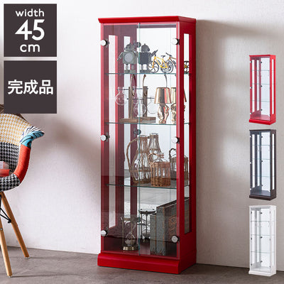 エステ45 コレクションラック 完成品 幅45cm 高さ128cm 奥行25cm フィギュアケース コレクションケース ガラスケース ショーケース コレクションボード 飾り棚 ガラス棚 ディスプレイラック(代引不可)
