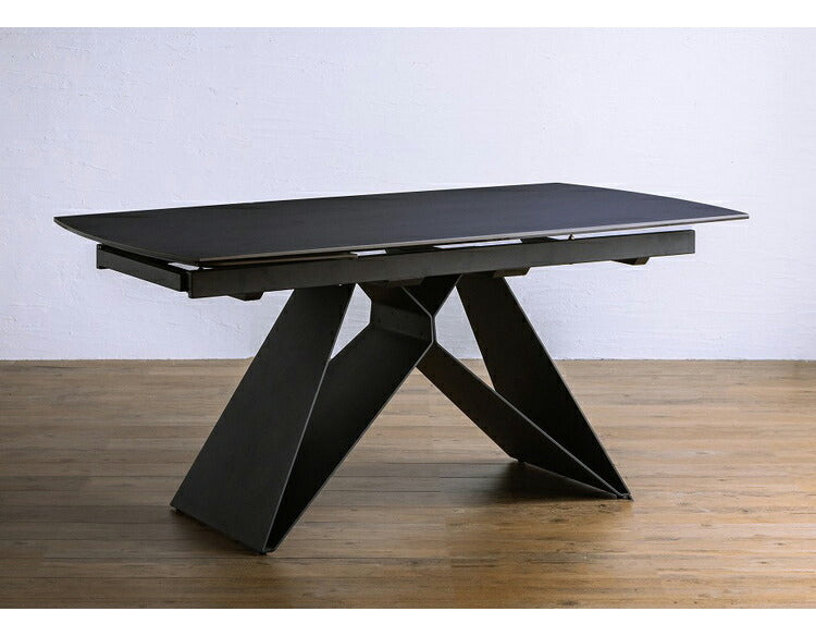 ダイニング5点セット 伸長式セラミックテーブル ダイニングチェア4脚セット ダイニングテーブル レザー スチール脚 伸縮式 おしゃれ 高級 北欧 新生活(代引不可)