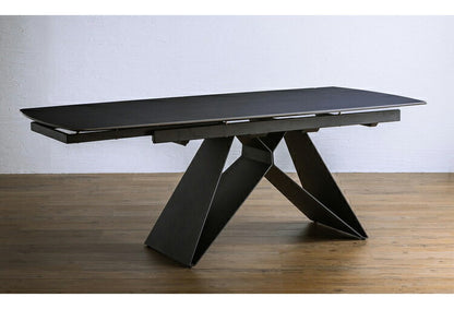 ダイニング5点セット 伸長式セラミックテーブル ダイニングチェア4脚セット ダイニングテーブル レザー スチール脚 伸縮式 おしゃれ 高級 北欧 新生活(代引不可)