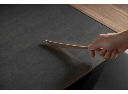 ダイニング5点セット 伸長式セラミックテーブル ダイニングチェア4脚セット ダイニングテーブル レザー スチール脚 伸縮式 おしゃれ 高級 北欧 新生活(代引不可)