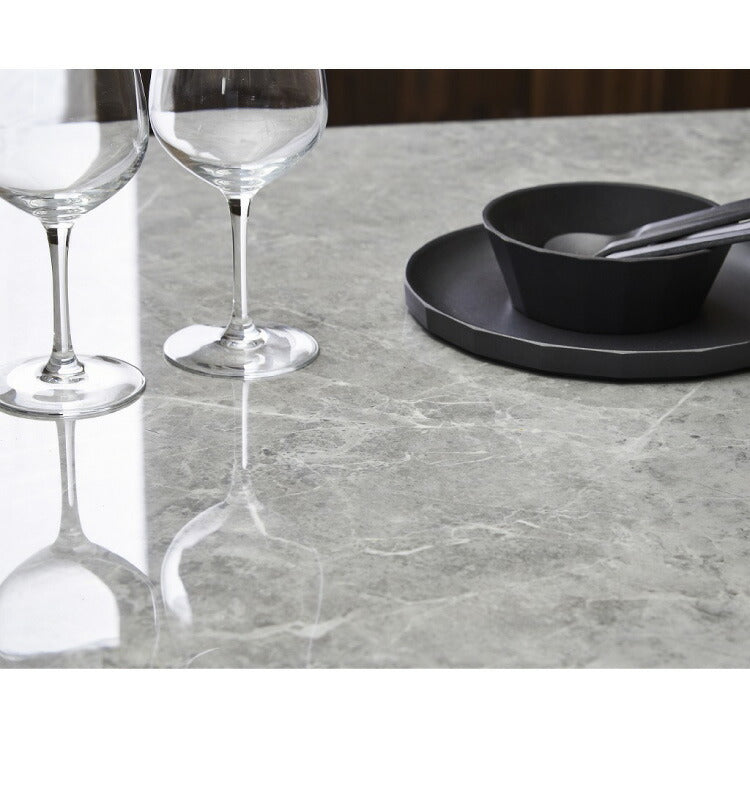 セラミック ダイニングセット 4人掛け 5点セット ダイニングテーブルセット 幅150 合皮 デザインチェア 鏡面 ダイニングチェア 耐水 耐熱 大理石調(代引不可)