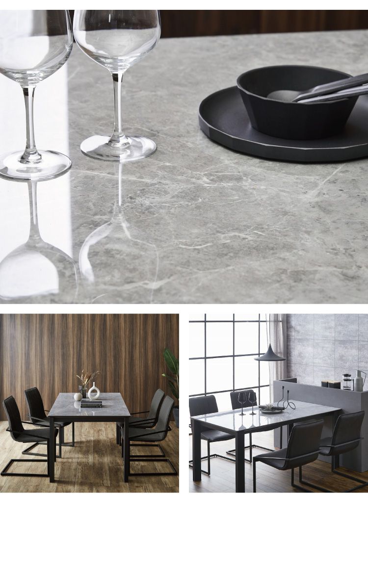 セラミック ダイニングセット 4人掛け 5点セット ダイニングテーブルセット 幅150 ファブリック アイアン 鏡面 ダイニングチェア 耐水 耐熱 大理石調(代引不可)