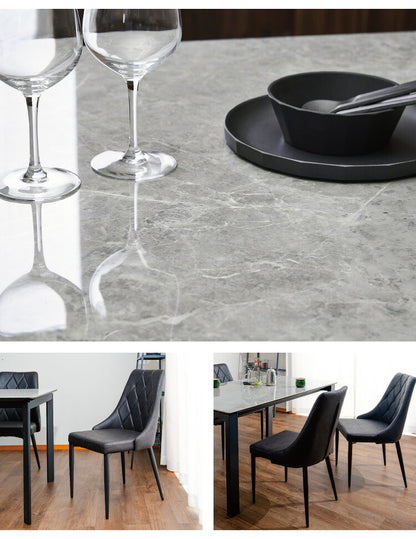 セラミック ダイニングセット 4人掛け 5点セット ダイニングテーブルセット 幅150 合皮 デザインチェア 鏡面 ダイニングチェア 耐水 耐熱 大理石調(代引不可)