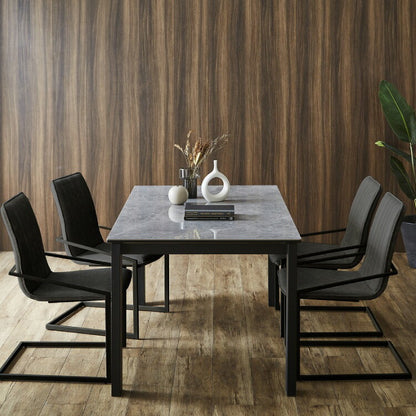 セラミック ダイニングテーブル 単品 幅150 4人掛け 大理石調 リビング テーブル ダイニング 耐水 耐熱 白 鏡面 傷がつきにくい おしゃれ 北欧 モダン(代引不可)