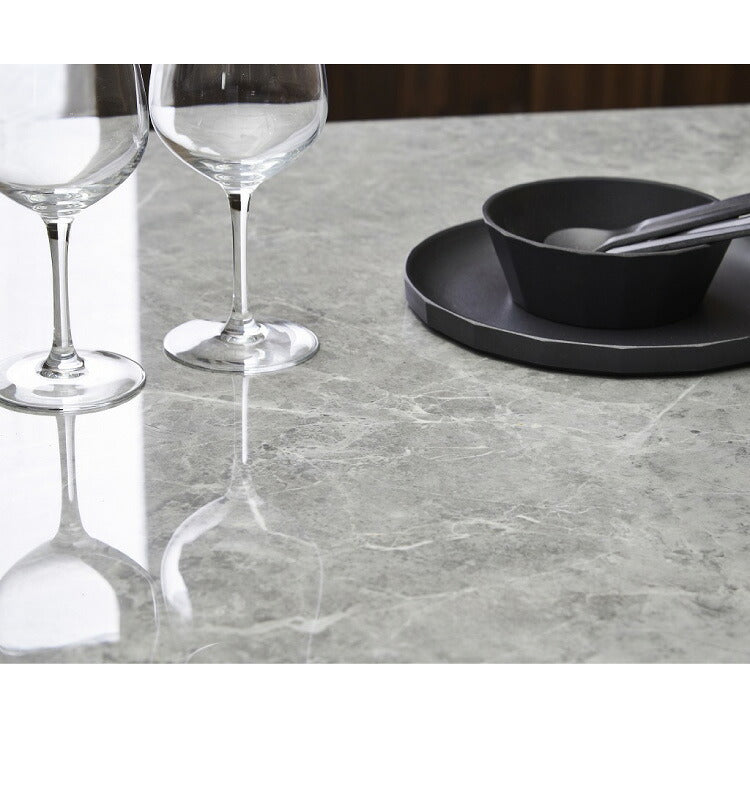 セラミック ダイニングセット 6人掛け 7点セット ダイニングテーブルセット 幅180 ファブリック アイアン 鏡面 ダイニングチェア 耐水 耐熱 大理石調(代引不可)