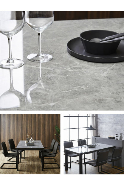 セラミック ダイニングセット 6人掛け 7点セット ダイニングテーブルセット 幅180 ファブリック アイアン 鏡面 ダイニングチェア 耐水 耐熱 大理石調(代引不可)