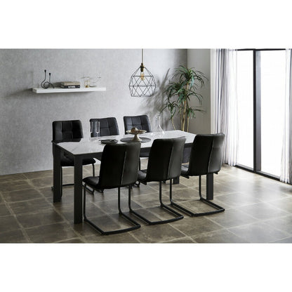 セラミック ダイニングテーブル 単品 幅180 6人掛け 大理石調 リビング テーブル ダイニング 耐水 耐熱 白 鏡面 傷がつきにくい おしゃれ 北欧 モダン(代引不可)