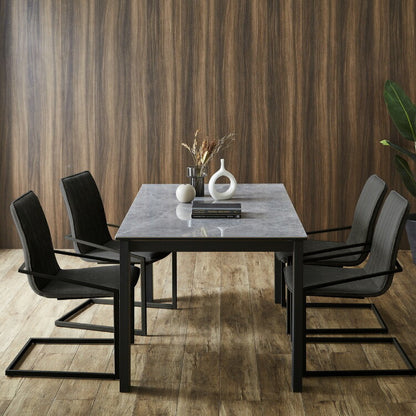 セラミック ダイニングテーブル 単品 幅180 6人掛け 大理石調 リビング テーブル ダイニング 耐水 耐熱 白 鏡面 傷がつきにくい おしゃれ 北欧 モダン(代引不可)