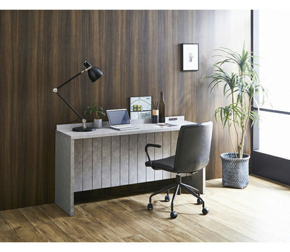 ハーフテーブル コンクリート調 幅150cm 2口コンセント付き おしゃれ 北欧 シンプル タブレットスタンド 書斎 リモート 在宅 新生活 本立て カウンターテーブル(代引不可)