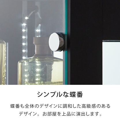 キッド65 コレクションラック 縦型ホワイトLEDライト付き コレクションケース 奥深 幅65 高さ160 奥行42 コレクションボード セラミック調 開梱設置無料 木製 ホワイト ブラック グレー キャビネット(代引不可)