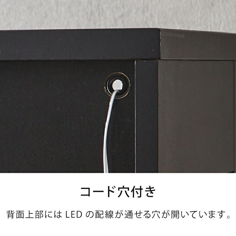 キッド65 コレクションラック 縦型ホワイトLEDライト付き コレクションケース 奥深 幅65 高さ160 奥行42 コレクションボード セラミック調 開梱設置無料 木製 ホワイト ブラック グレー キャビネット(代引不可)