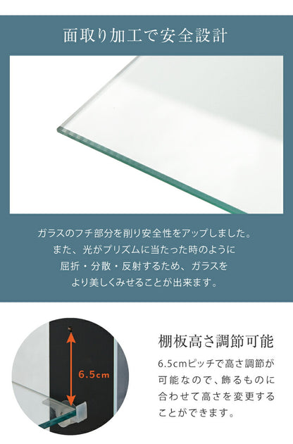 ※オプション キッド65 専用追加ガラス棚 コレクションラック コレクションケース キャビネット(代引不可)