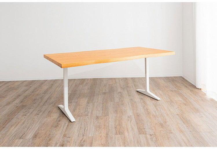 ダイニングセット 5点セットB T字脚テーブル チェア4脚 木製 スチール オーク 重厚感 厚い 耐久性 おしゃれ 耳付き シンプル ナチュラル 自然 温かみ ステッチ リビング ダイニング 食卓 椅子(代引不可)