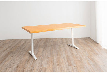 ダイニングセット 5点セットB T字脚テーブル チェア4脚 木製 スチール オーク 重厚感 厚い 耐久性 おしゃれ 耳付き シンプル ナチュラル 自然 温かみ ステッチ リビング ダイニング 食卓 椅子(代引不可)