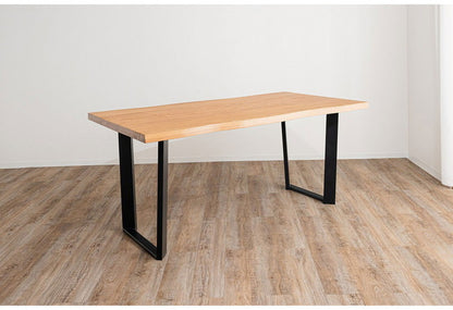 ダイニングセット 5点セットD スクエア/4本脚テーブル チェア4脚 木製 スチール オーク 重厚感 厚い 耐久性 おしゃれ 耳付き シンプル ナチュラル 温かみ ステッチ リビング ダイニング 食卓 椅子(代引不可)