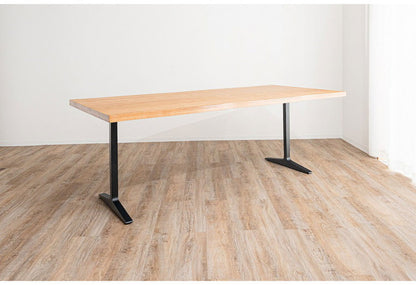 ダイニングセット 7点セットB T字脚テーブル(大) チェア6脚 木製 スチール オーク 厚い 耐久性 おしゃれ 耳付き シンプル ナチュラル 温かみ ステッチ リビング ダイニングテーブル 食卓 椅子(代引不可)