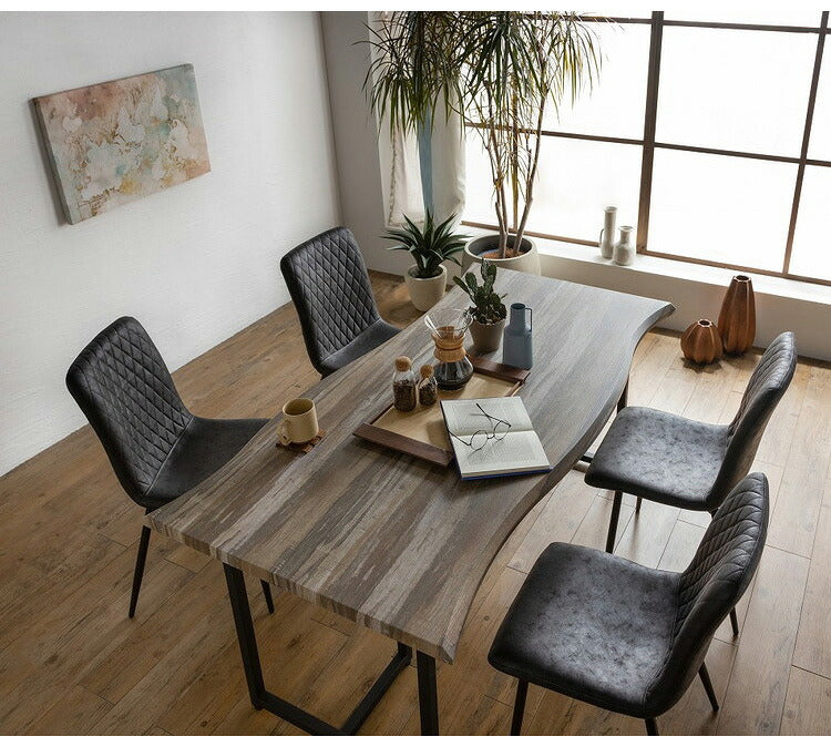 ダイニングチェア 2脚セット 2個組 チェア 椅子 いす レザーファブリック おしゃれ モダン 北欧 シンプル 背もたれ インテリア ブラック アイアン グレージュ ネイビー(代引不可)