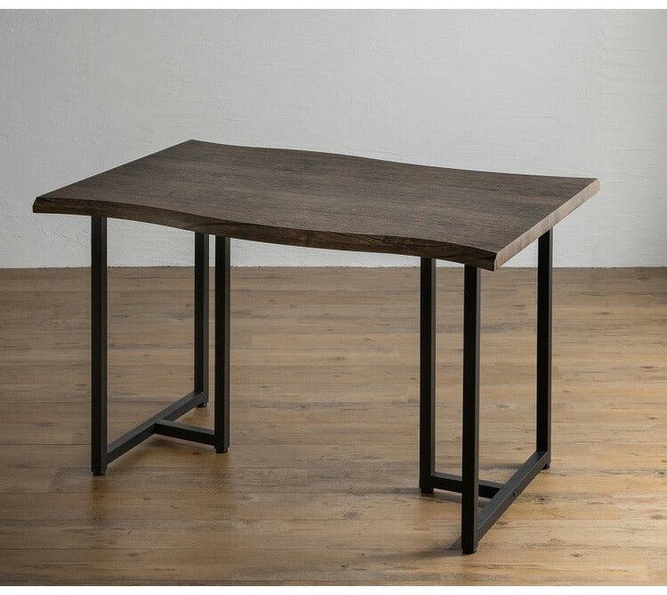 ダイニングセット 4人掛け 5点セット ダイニングテーブルセット 幅120 スクエア脚 アイアン脚 一枚板風 レザーファブリック アイアン ダイニングチェア ナチュラル ブラウン グレー ブラック(代引不可)