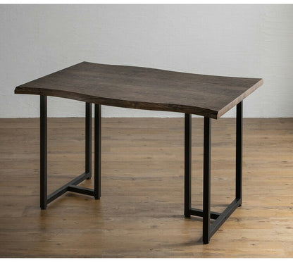 ダイニングセット 4人掛け 5点セット ダイニングテーブルセット 幅120 スクエア脚 アイアン脚 一枚板風 レザーファブリック アイアン ダイニングチェア ナチュラル ブラウン グレー ブラック(代引不可)