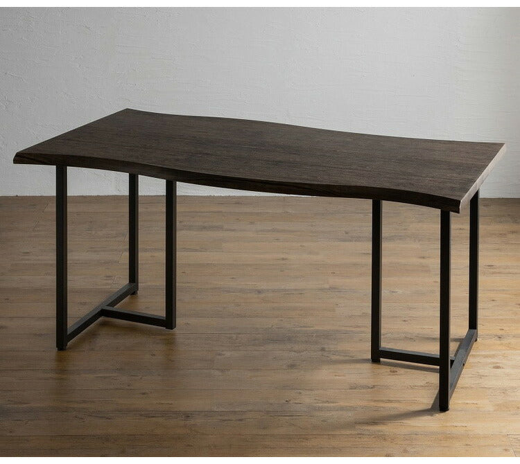 ダイニングセット 4人掛け 5点セット ダイニングテーブルセット 幅160 スクエア脚 アイアン脚 一枚板風 レザーファブリック アイアン ダイニングチェア ナチュラル ブラウン グレー ブラック(代引不可)