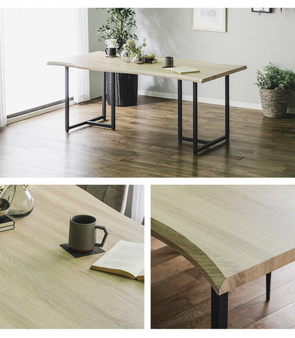 ダイニングセット 6人掛け 7点セット ダイニングテーブルセット 幅180 スクエア脚 アイアン脚 一枚板風 PVC レザー アイアン ダイニングチェア ナチュラル ブラウン グレー ブラック(代引不可)