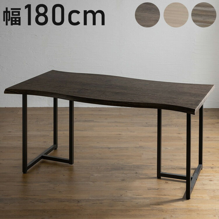 ダイニングテーブル 単品 幅180 4人掛け 6人掛け スクエア脚 アイアン脚 一枚板風 ヴィンテージ 奥行90 高さ72 天板厚み30mm おしゃれ 食卓テーブル リビングテーブル モダン(代引不可)