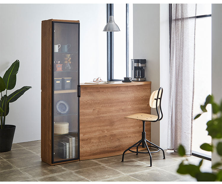 バーカウンター 日本製 幅120cm カウンターテーブル キッチンカウンター ハイカウンター ダイニング キッチン テーブル 大容量 間仕切り 対面 収納 棚 食器 スリム ラック インテリア おしゃれ 国産(代引不可)