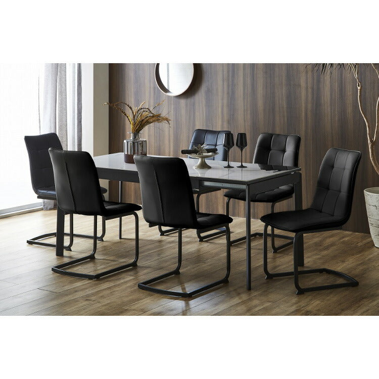 ダイニングチェア 2脚セット 2個組 チェア 椅子 いす 合皮 デザインチェア おしゃれ モダン 北欧 シンプル 背もたれ ホワイト インテリア 白 ブラック(代引不可)