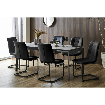 ダイニングチェア 2脚セット 2個組 チェア 椅子 いす 合皮 デザインチェア おしゃれ モダン 北欧 シンプル 背もたれ ホワイト インテリア 白 ブラック(代引不可)