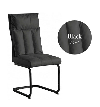 ダイニングチェア 2脚セット ハイバック スチール脚 レザー つや消し黒塗 シンプル おしゃれ 北欧 リビングチェア ダイニング椅子 いす イス 食卓 新生活(代引不可)