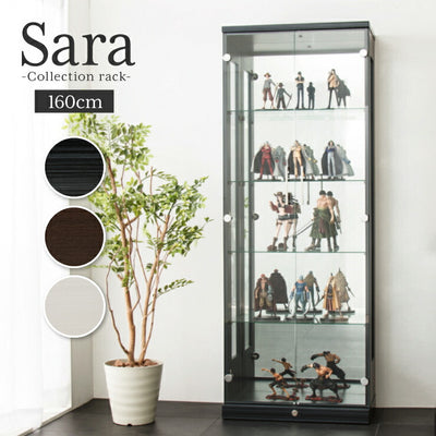 サラ60 ロータイプ コレクションラック フィギュアケース コレクションケース コレクションボード 幅60cm 高さ160cm 奥行30cm 木製 ホワイト ブラック ブラウン キュリオケース 飾り棚 ガラス棚