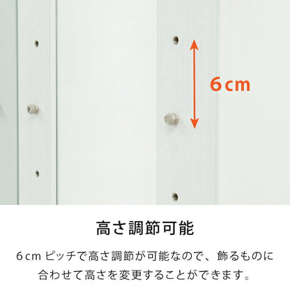 サラ60 ハイタイプ コレクションラック フィギュアケース コレクションケース コレクションボード 幅60cm 高さ180cm 奥行30cm 木製 ホワイト ブラック ブラウン ガラス棚 飾り棚 キュリオケース（代引不可）