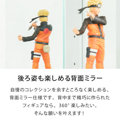 サラ60 ハイタイプ コレクションラック フィギュアケース コレクションケース コレクションボード 幅60cm 高さ180cm 奥行30cm 木製 ホワイト ブラック ブラウン ガラス棚 飾り棚 キュリオケース（代引不可）