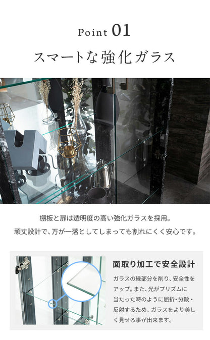 コレクションケース単品 幅80×奥行45×高さ160cm サラ80 ロータイプ sara サラ ワイドタイプ コレクションラック コレクションケース 完成品 開梱設置無料 大型フィギュアケース(代引不可)