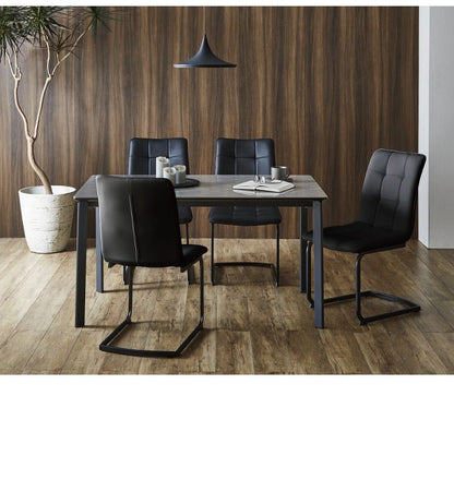 セラミック ダイニングセット 4人掛け 5点セット ダイニングテーブルセット ファブリック 鏡面 ダイニングチェア 耐水 耐熱 大理石調(代引不可)