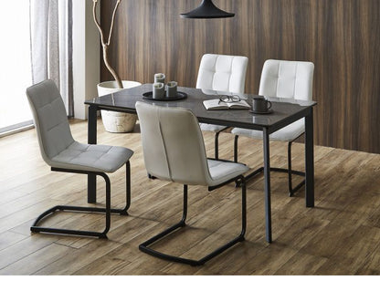 セラミック ダイニングセット 4人掛け 5点セット ダイニングテーブルセット ファブリック 鏡面 ダイニングチェア 耐水 耐熱 大理石調(代引不可)
