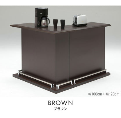 バーカウンター 幅100cm 高さ97 日本製 完成品 おしゃれ カウンターテーブル キッチンカウンター 収納 キッチン 収納 バーテーブル (代引不可)