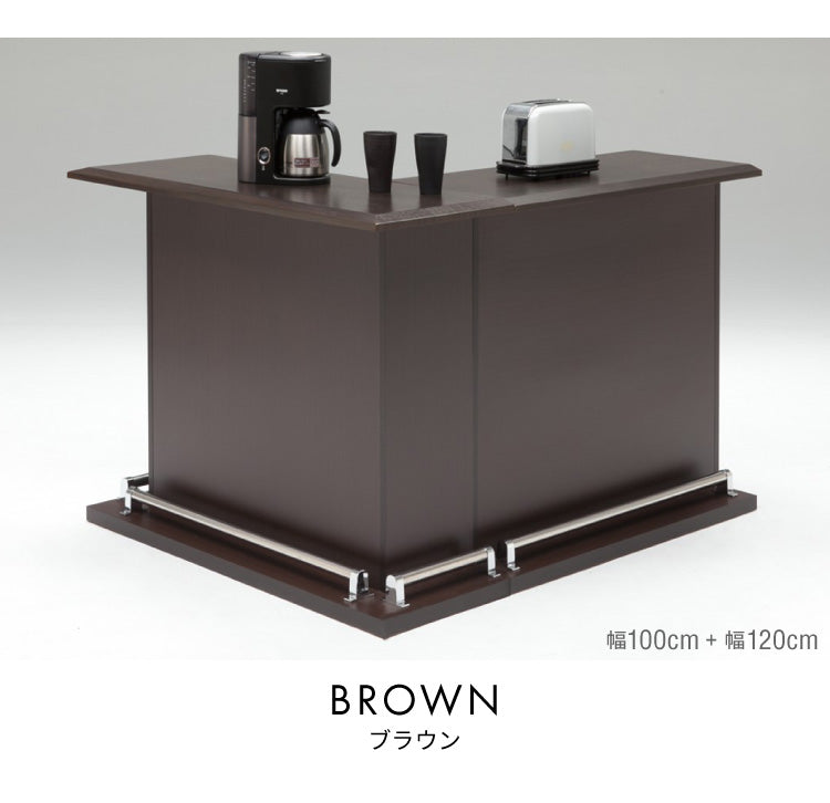 バーカウンター 幅120cm 高さ97 日本製 完成品 おしゃれ カウンターテーブル キッチンカウンター 収納 キッチン 収納 バーテーブル (代引不可)