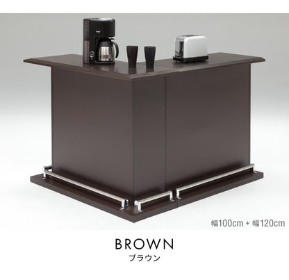 バーカウンター 幅120cm 高さ97 日本製 完成品 おしゃれ カウンターテーブル キッチンカウンター 収納 キッチン 収納 バーテーブル (代引不可)