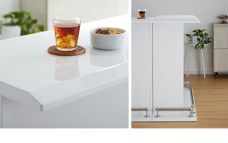 バーカウンター 幅120cm 高さ97 日本製 完成品 おしゃれ カウンターテーブル キッチンカウンター 収納 キッチン 収納 バーテーブル (代引不可)