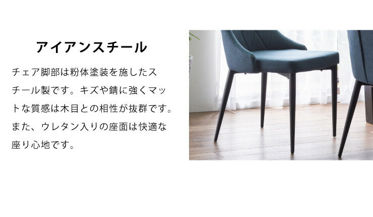 ダイニングテーブルセット ダイニング5点セット 4人掛け ダイニングセット 160×85 肘なし テーブル チェア 4脚 アイアン オーク(代引不可)