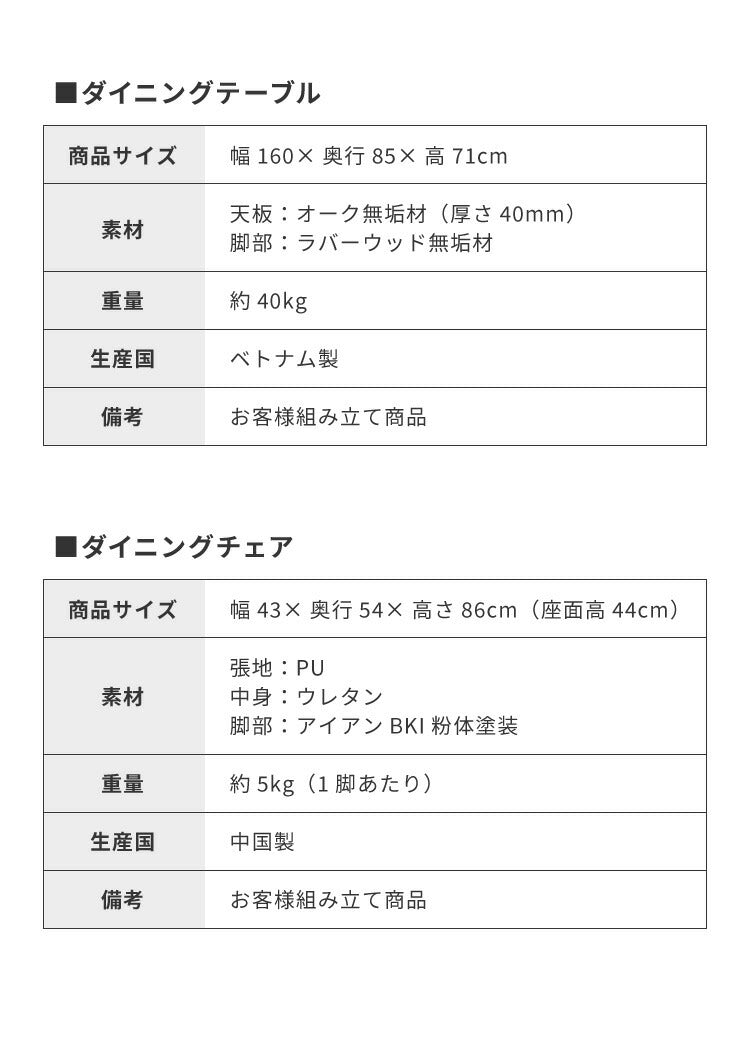 ダイニングテーブルセット ダイニング5点セット 4人掛け ダイニングセット 幅160 160×85 テーブル PU 合皮 チェア 4脚 アイアン オーク 天然木 食卓テーブル(代引不可)
